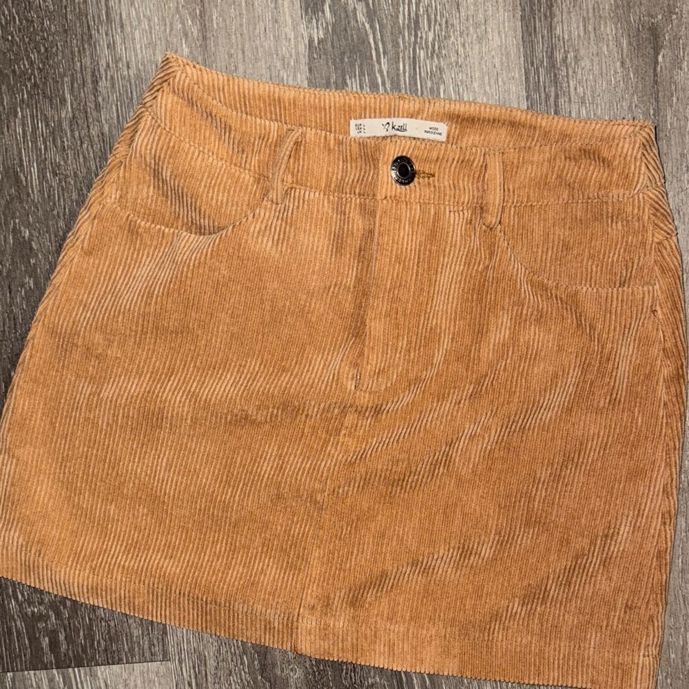 Casual Tan Corduroy Mini Skirt